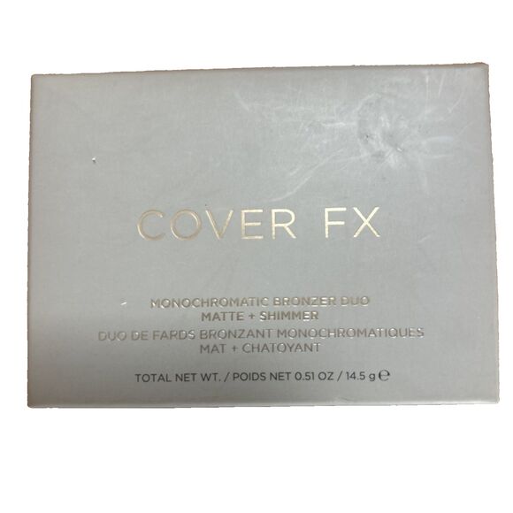 COVER FX MONOCHROMATIC BRONZER DUO MATTE & SHIMMER SUNKISSED BRONZE  0.51 OZ NEW - Picture 4 of 8